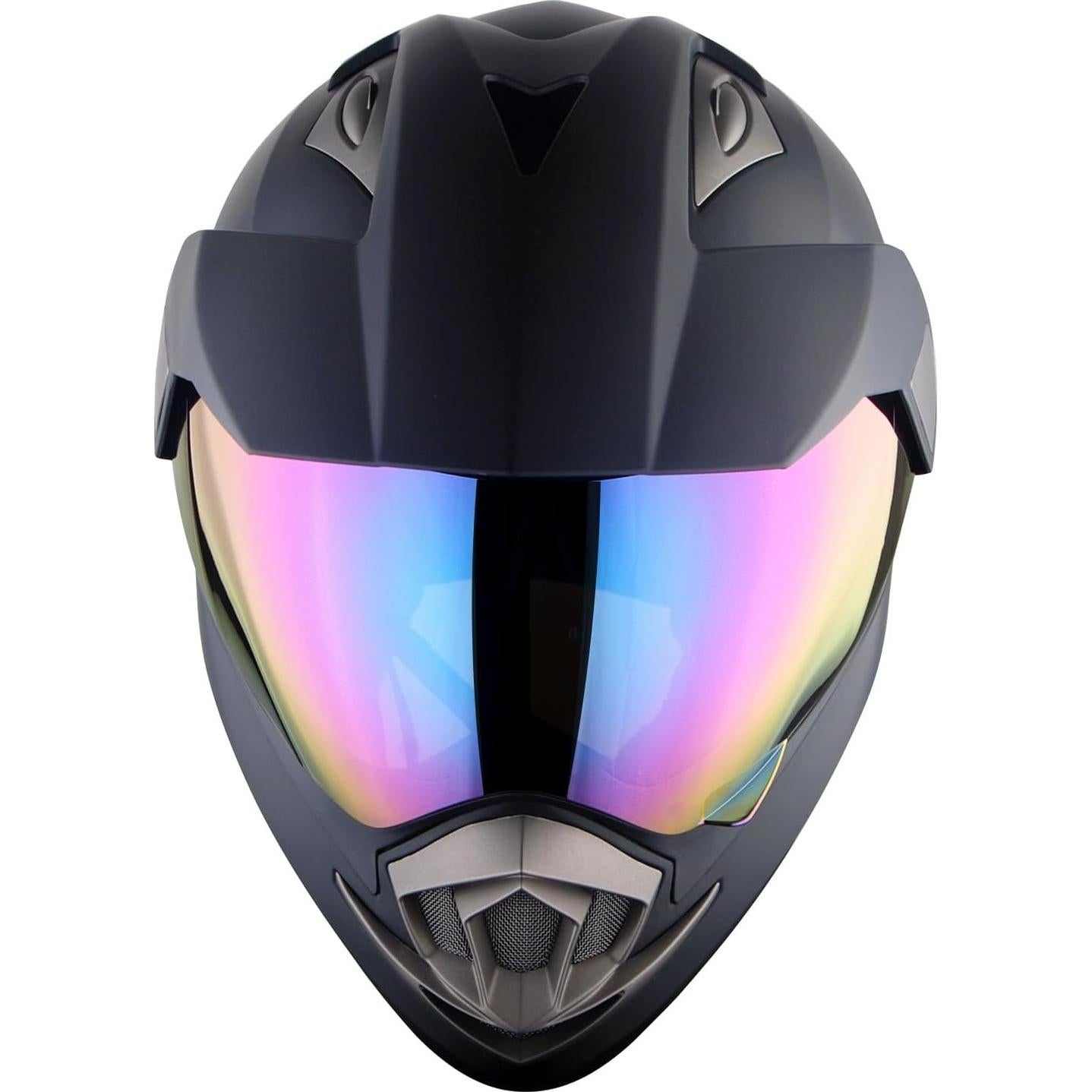 Casco Motocicleta 1Storm HGXP14A Doble Deporte Negro Mate