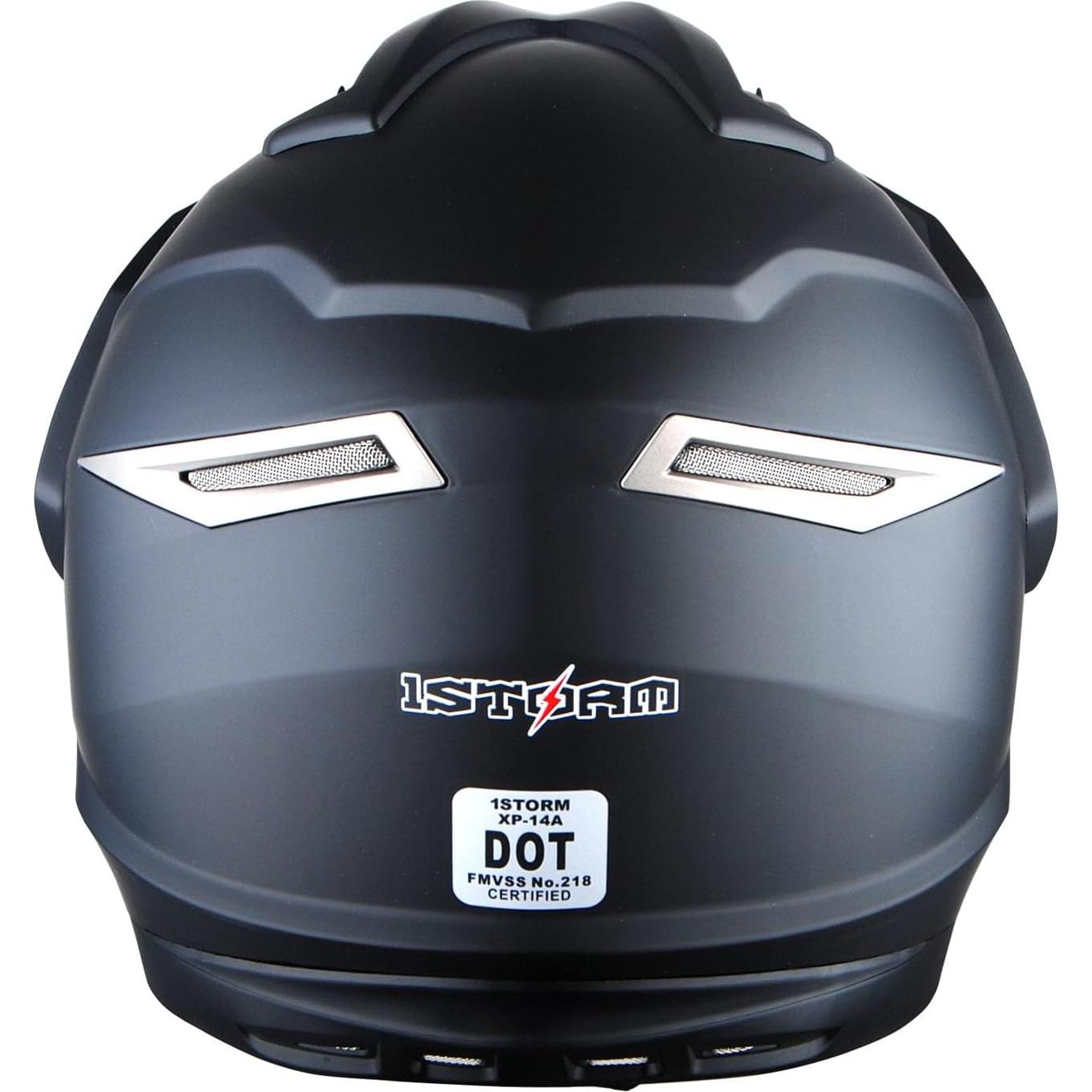 Casco Motocicleta 1Storm HGXP14A Doble Deporte Negro Mate