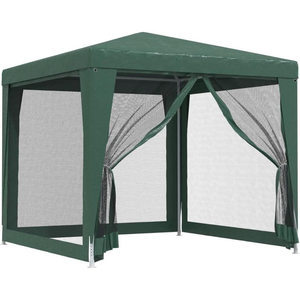 Carpa de Fiesta Verde 2.5m x 2.5m HDPE con Paredes de Malla