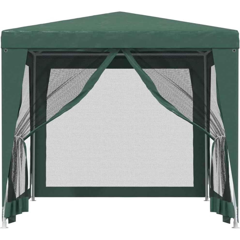 Carpa de Fiesta Verde 2.5m x 2.5m HDPE con Paredes de Malla