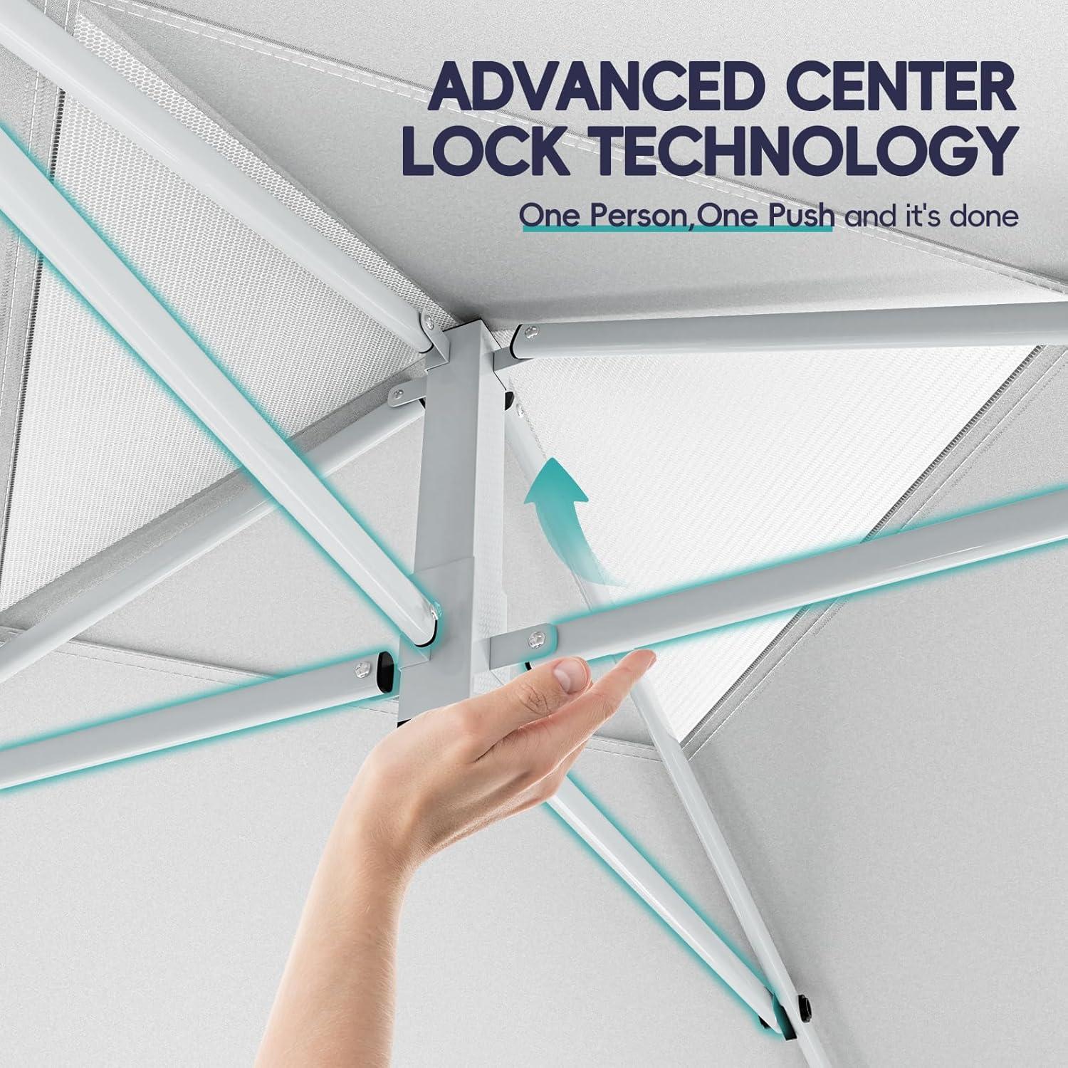 Carpa Canopy 3.05x3.05m SPECILITE Blanca Impermeable con Pared Lateral