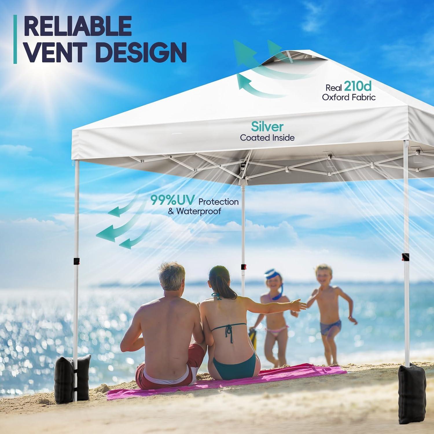 Carpa Canopy 3.05x3.05m SPECILITE Blanca Impermeable con Pared Lateral