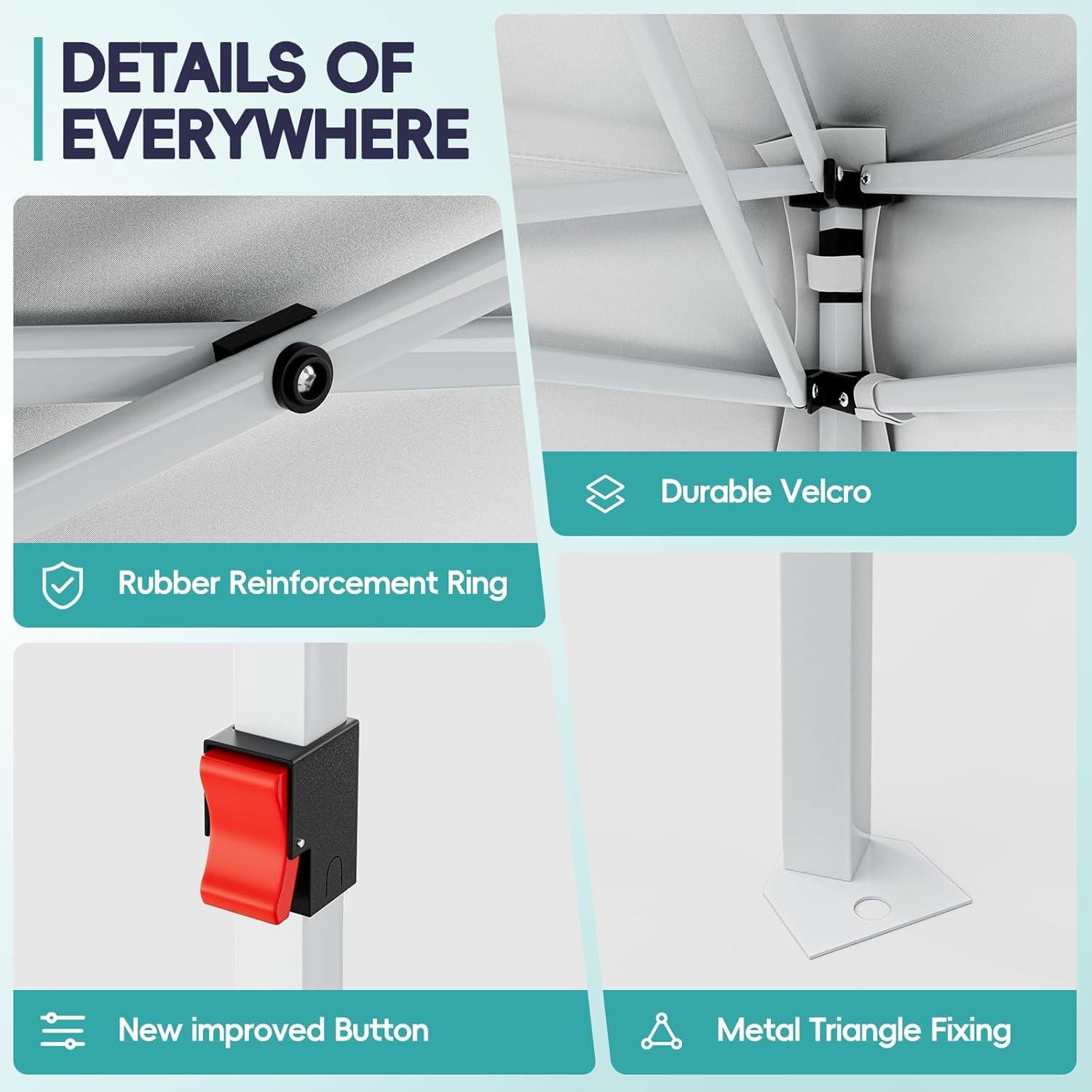 Carpa Canopy 3.05x3.05m SPECILITE Blanca Impermeable con Pared Lateral