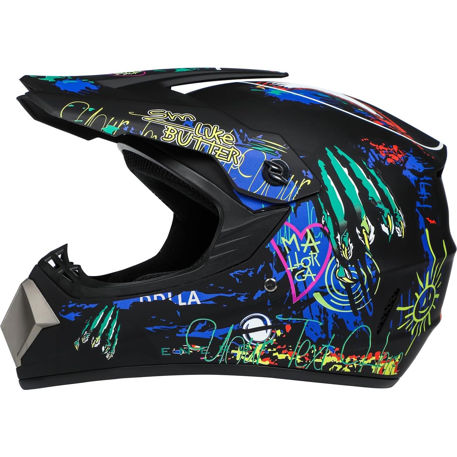 Casco de Motocross PZ PEZE Garra Negra Juvenil Unisex