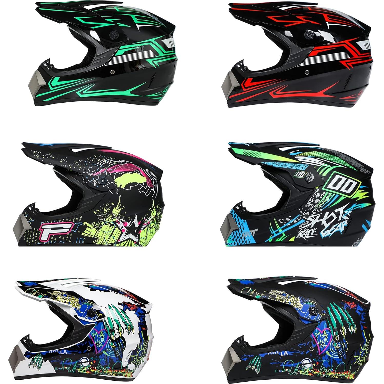 Casco de Motocross PZ PEZE Garra Negra Juvenil Unisex