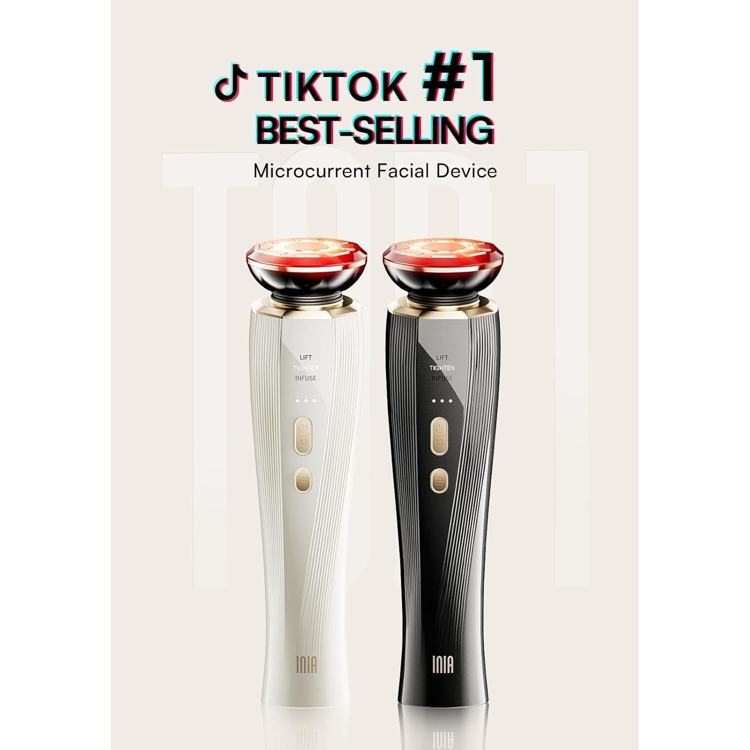 Masajeador Facial INIA 3 en 1 Microcorriente y Luz Roja