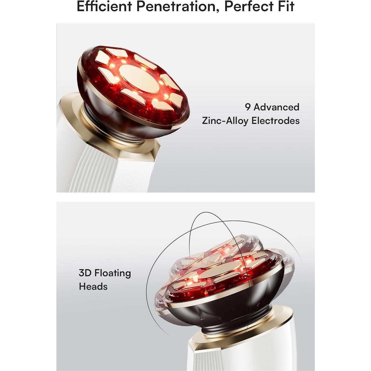 Masajeador Facial INIA 3 en 1 Microcorriente y Luz Roja