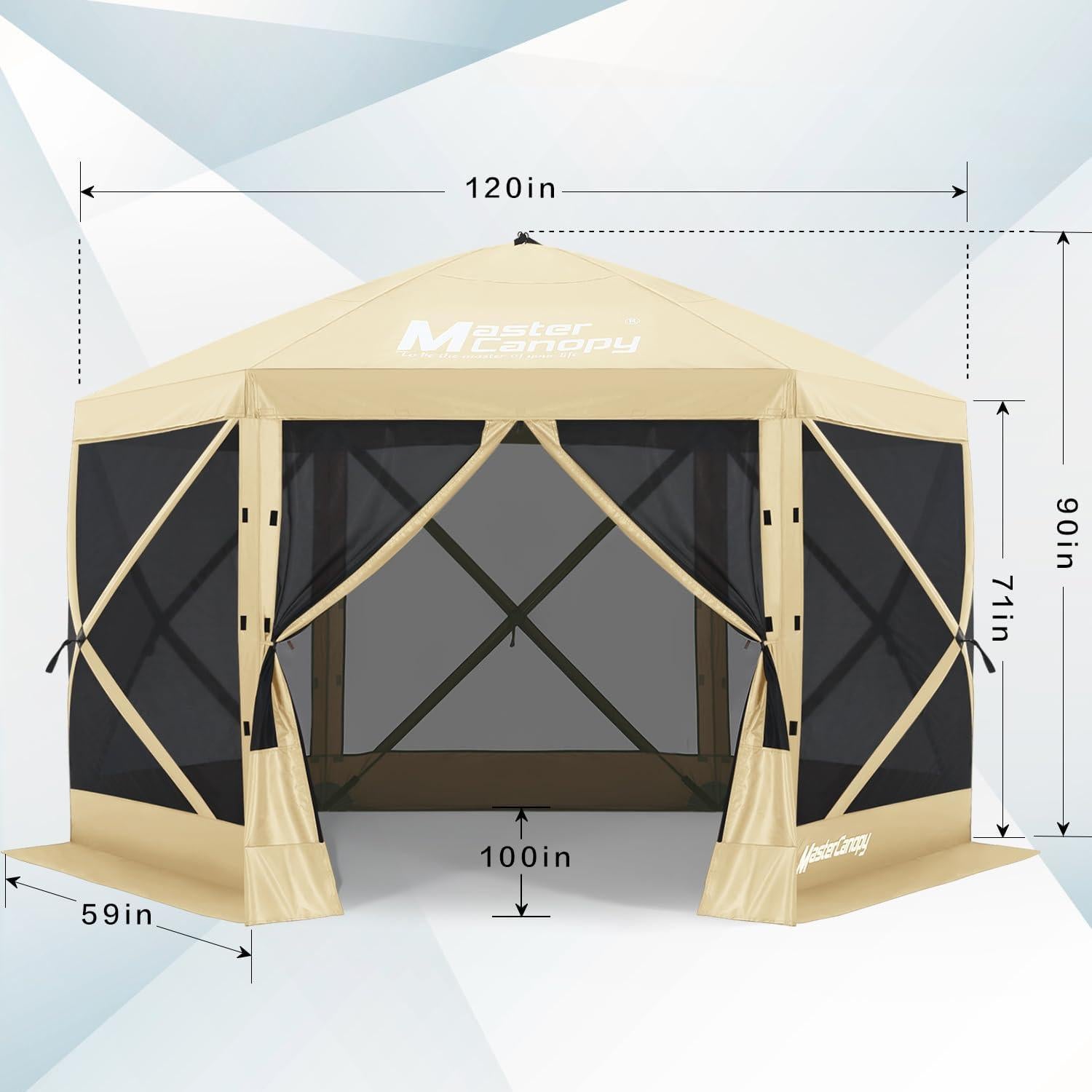 Carpa Plegable MASTERCANOPY 10x10ft Beige - Refugio Exterior
