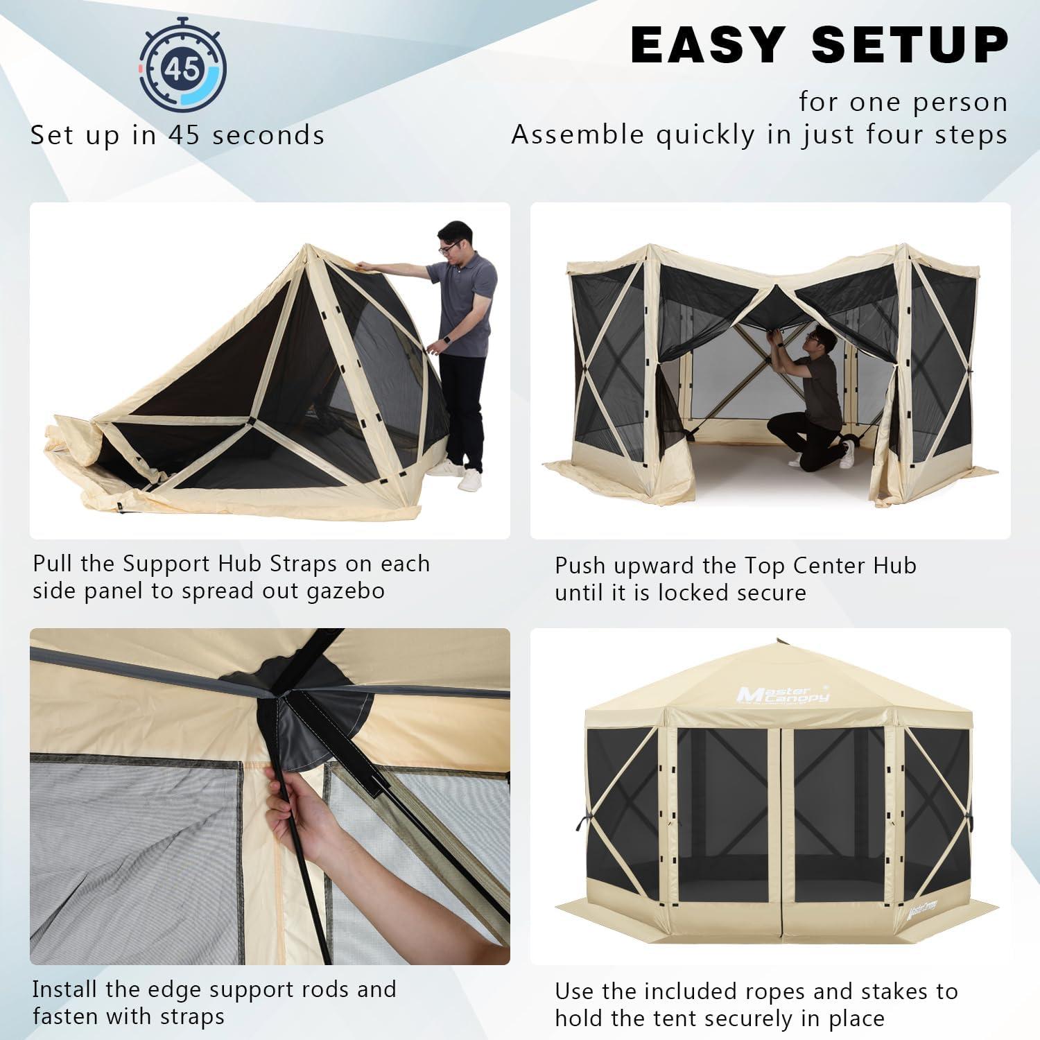 Carpa Plegable MASTERCANOPY 10x10ft Beige - Refugio Exterior