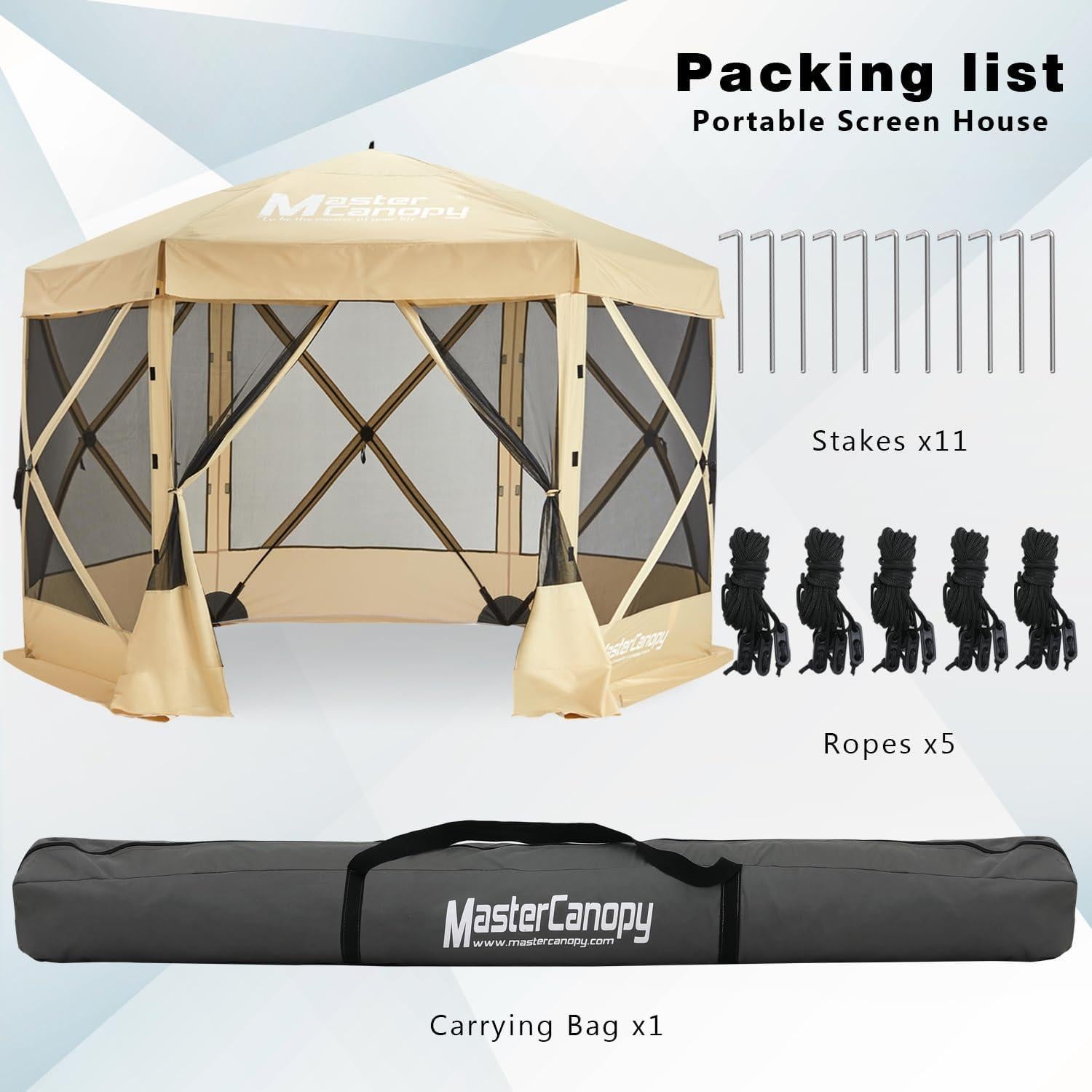 Carpa Plegable MASTERCANOPY 10x10ft Beige - Refugio Exterior