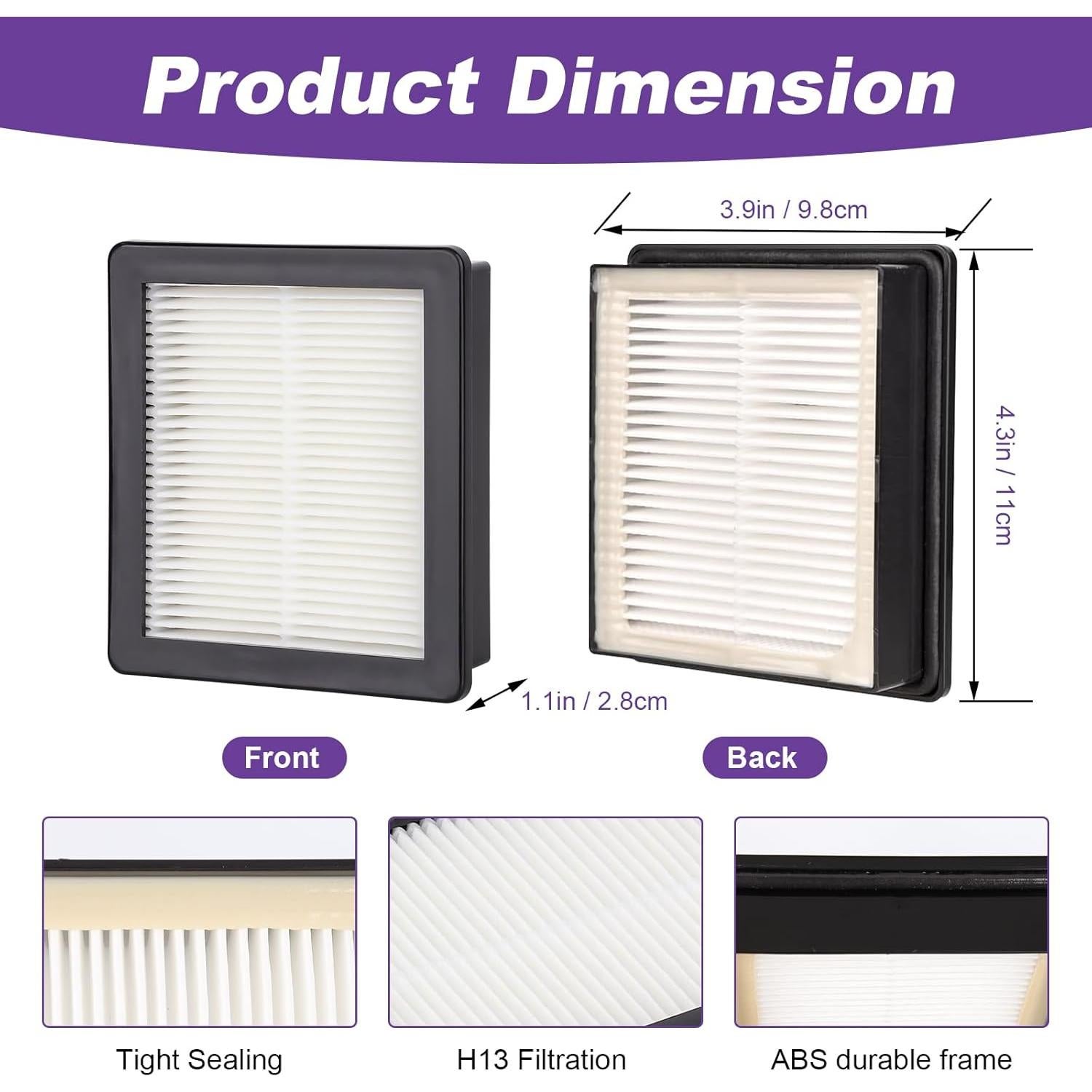 Filtro HEPA 107315 JoaSinc para ProTeam Coach Pro 10 y 6 - 2 Paquetes