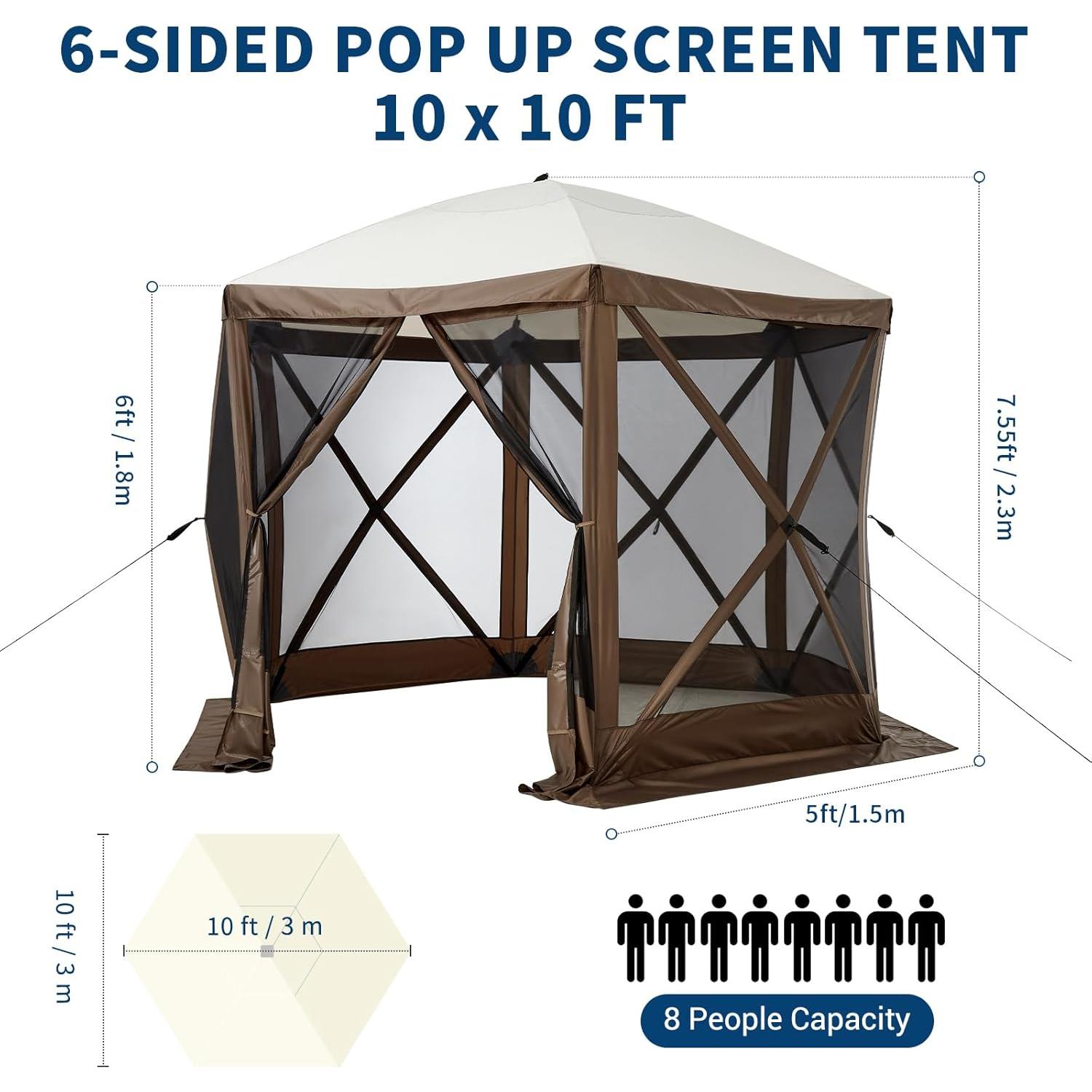 Carpa Gazebo Plegable GarveeLife 10x10ft Impermeable UV