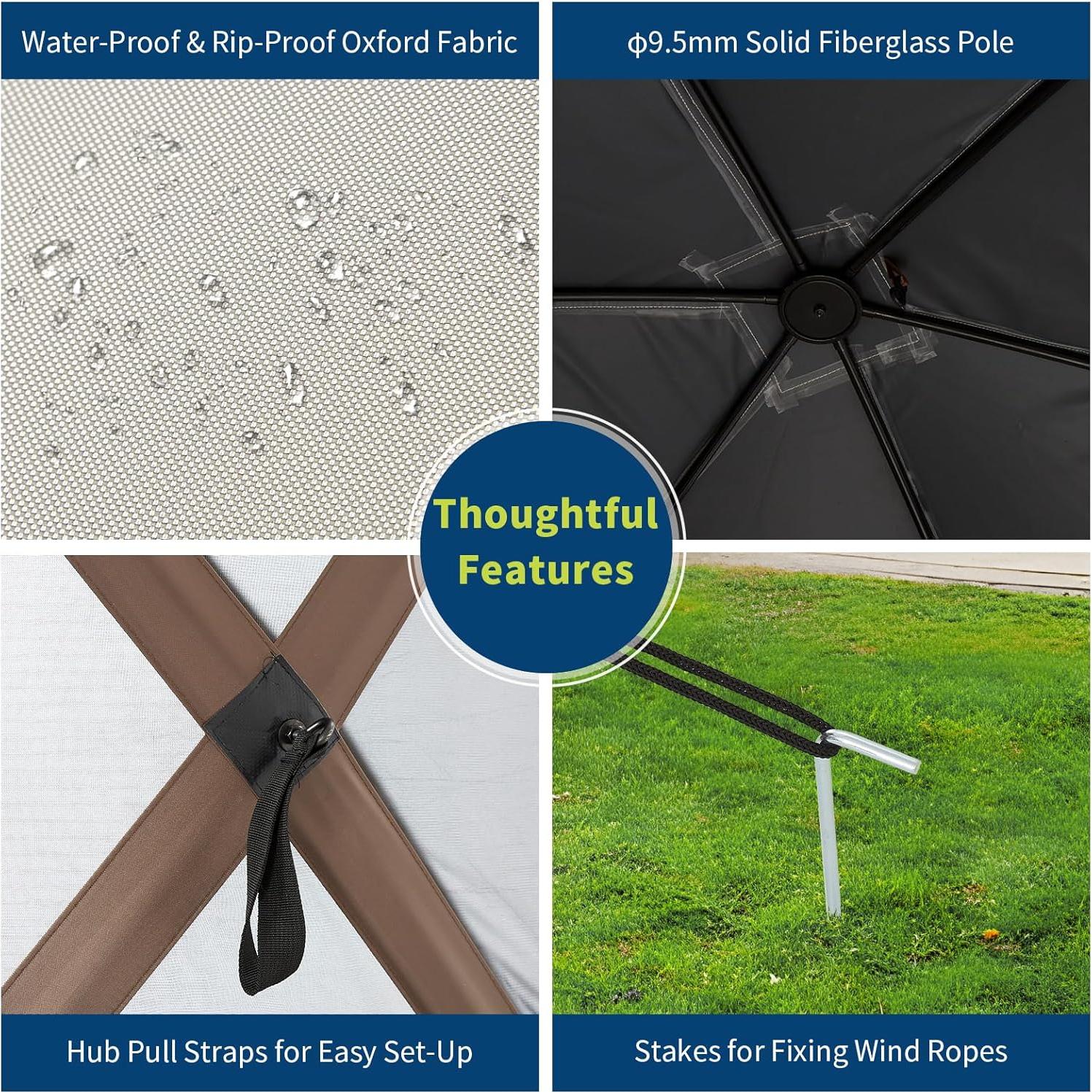 Carpa Gazebo Plegable GarveeLife 10x10ft Impermeable UV