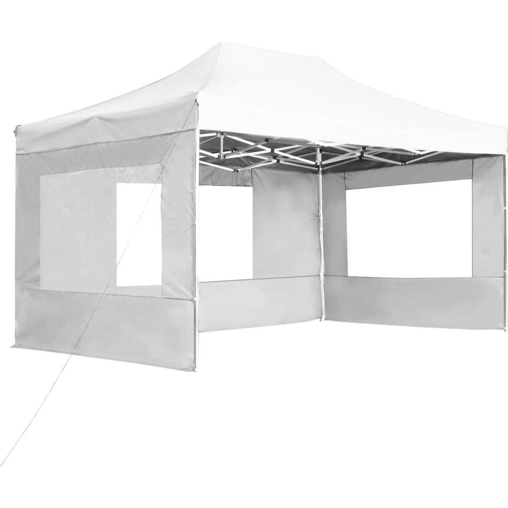 Carpa de Fiesta Plegable KCCKOM 4.3x3m Blanca con Paneles
