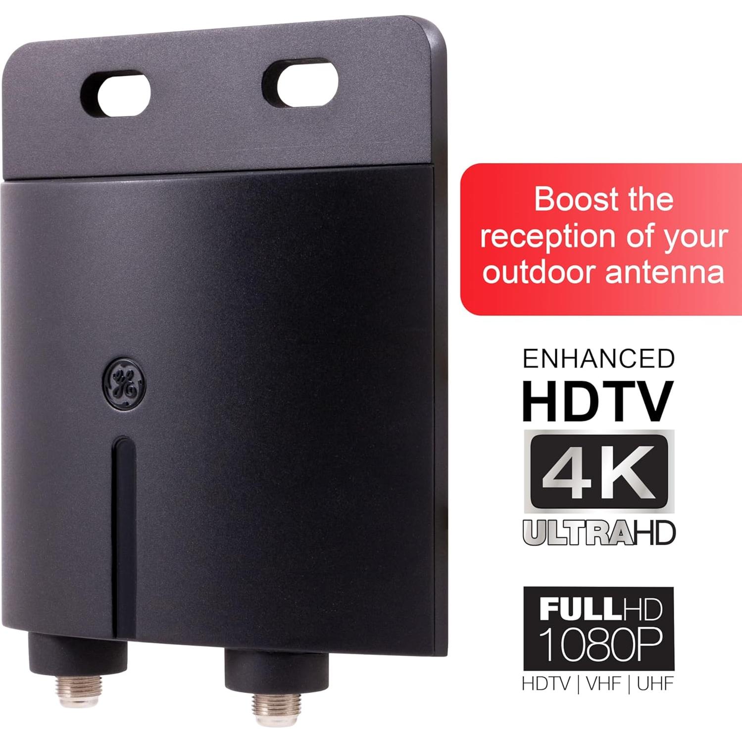 Amplificador de Antena Exterior GE 42179, Señal VHF UHF HD