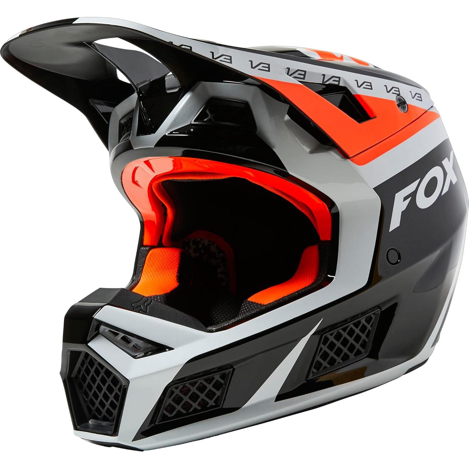 Casco de Motocross Fox Racing V3 RS DVIDE Negro Mediano