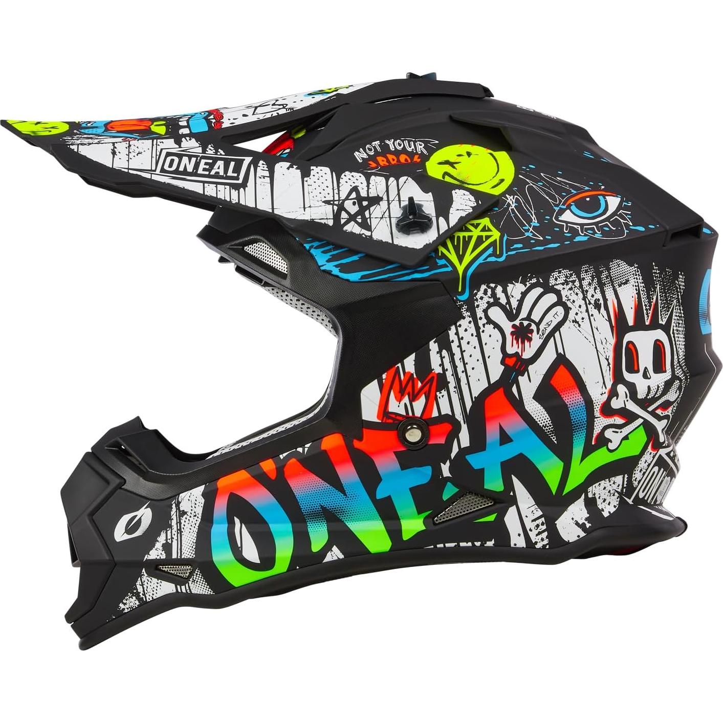 Casco O'Neal 2SRS Adulto Rancid Negro/Blanco