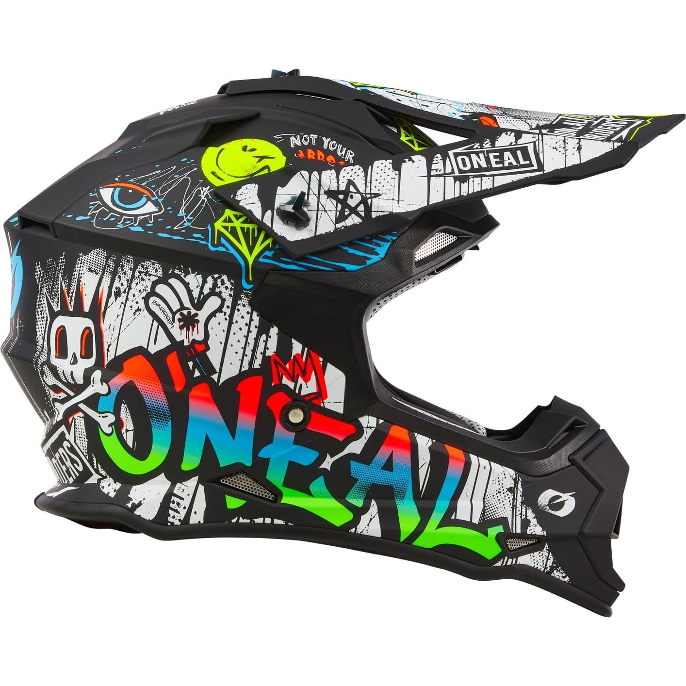 Casco O'Neal 2SRS Adulto Rancid Negro/Blanco