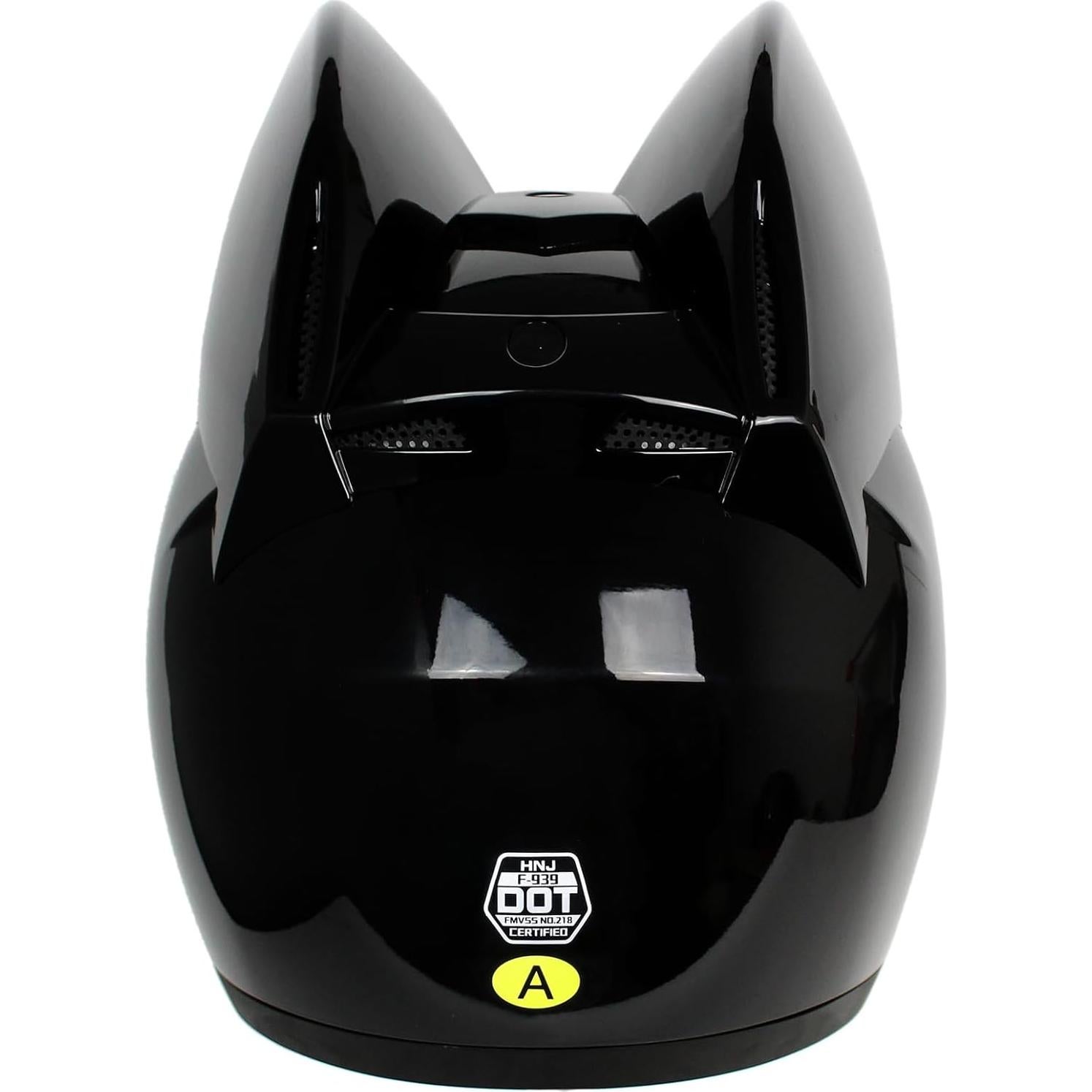 Casco Motocicleta Wangbadan Gato Negro M57-62cm DOT