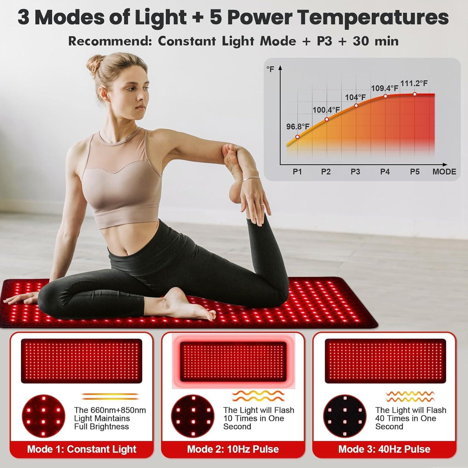 Cinturón de Terapia de Luz Roja GarveeHome 80x30cm 360 LEDs