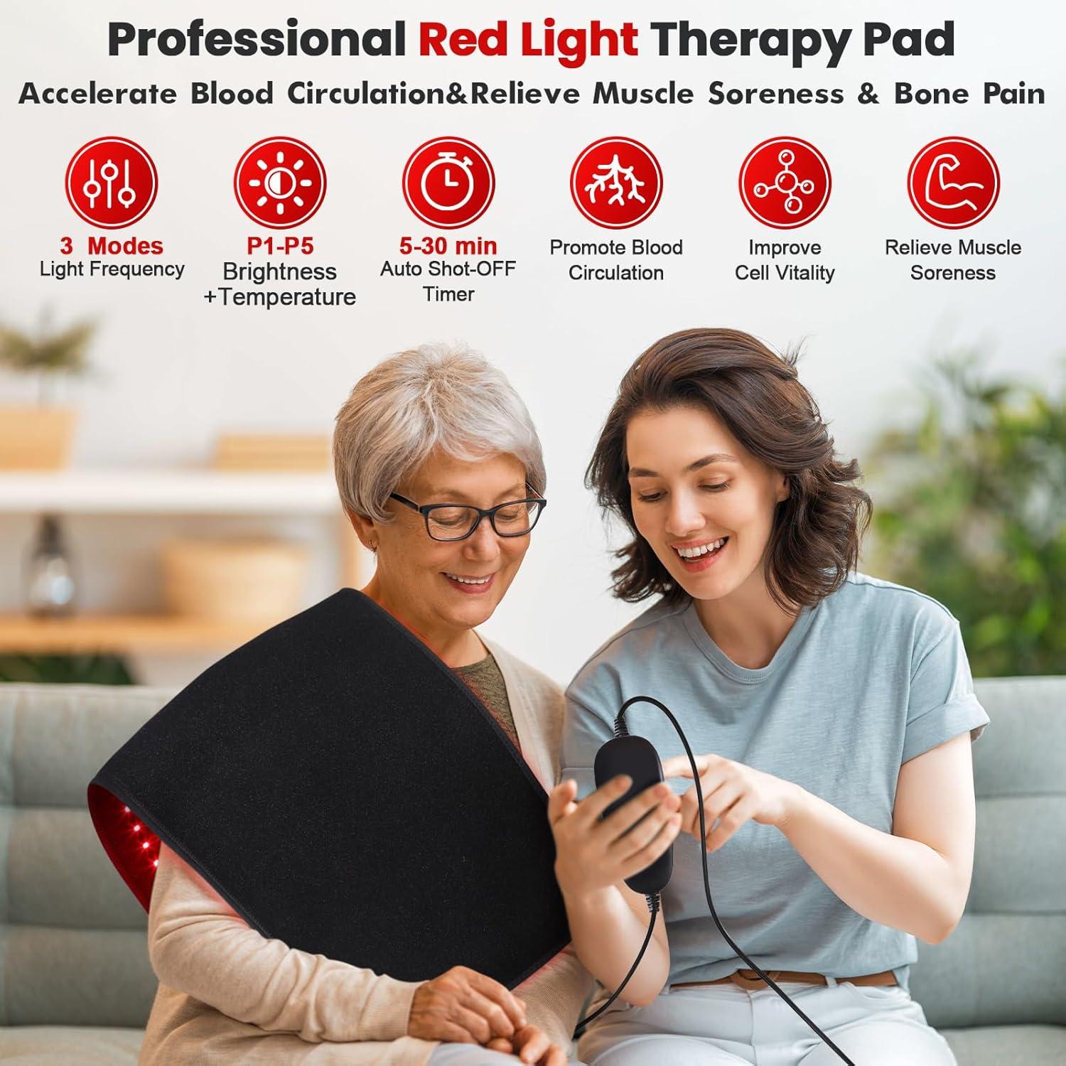 Cinturón de Terapia de Luz Roja GarveeHome 80x30cm 360 LEDs