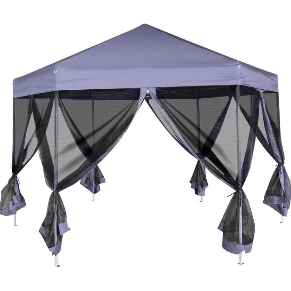 Gazebo Plegable MOBCANT 3.6x3.1m Azul Oscuro con 6 Paredes