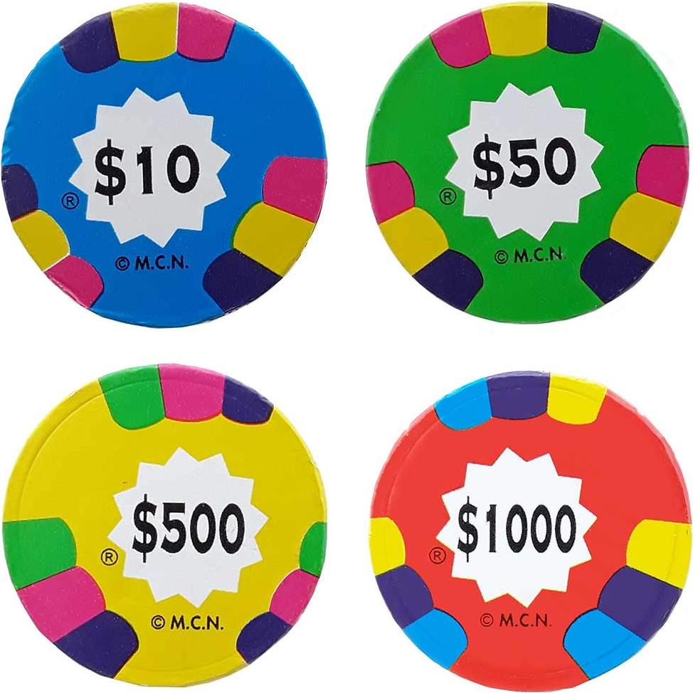 Madelaine Premium Milk Chocolate Casino Poker Chips (Assorted Coins, 1/2 LB)