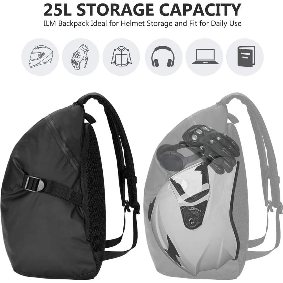 Mochila para Casco de Motocicleta ILM MB01 Impermeable 16L