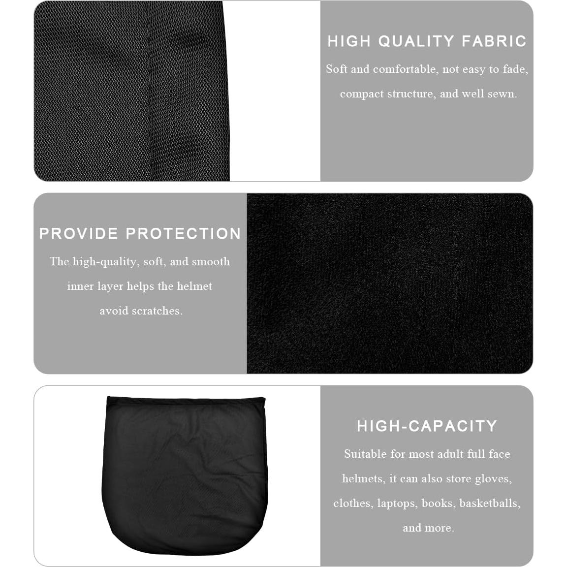 Bolsa para Casco KVAEY Negra, Tela de Nailon, Compacta