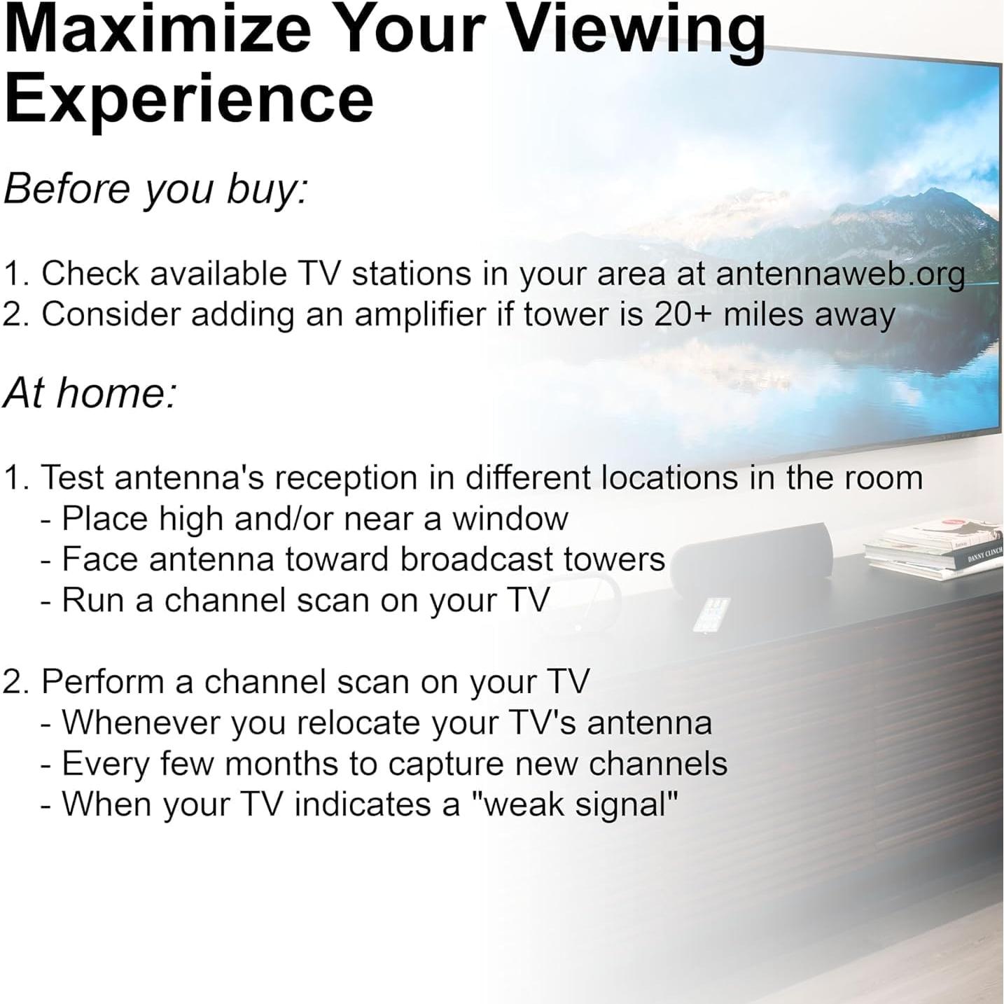 Antena de TV Digital HD Amplificada GE 37075 88.5 km 4K 1080p