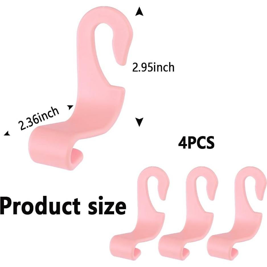 Gancho Oculto NHHC para Reposacabezas Auto 4 Piezas Rosa