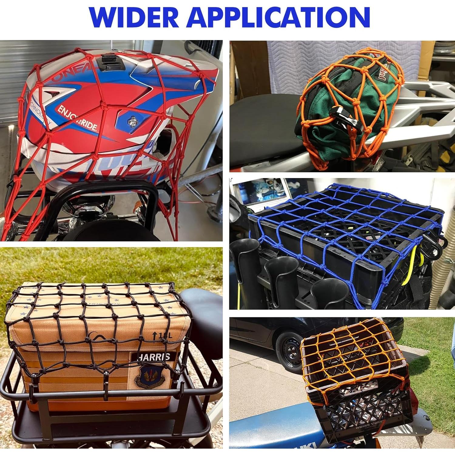 Red de Carga Elástica Wogomz 15x15 cm para Motocicleta