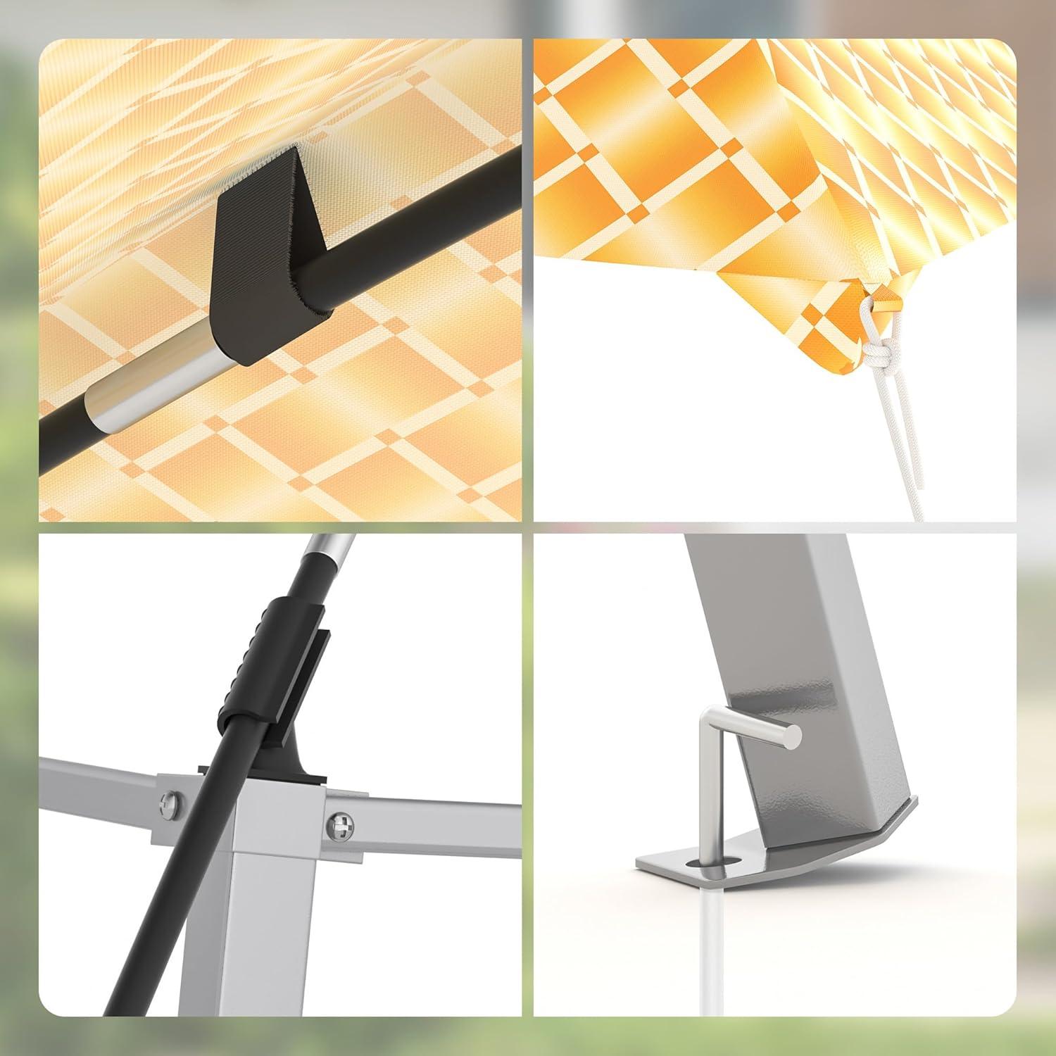 Carpa de Fiesta GOJOOASIS EZ Pop Up 2.44m x 2.44m Naranja