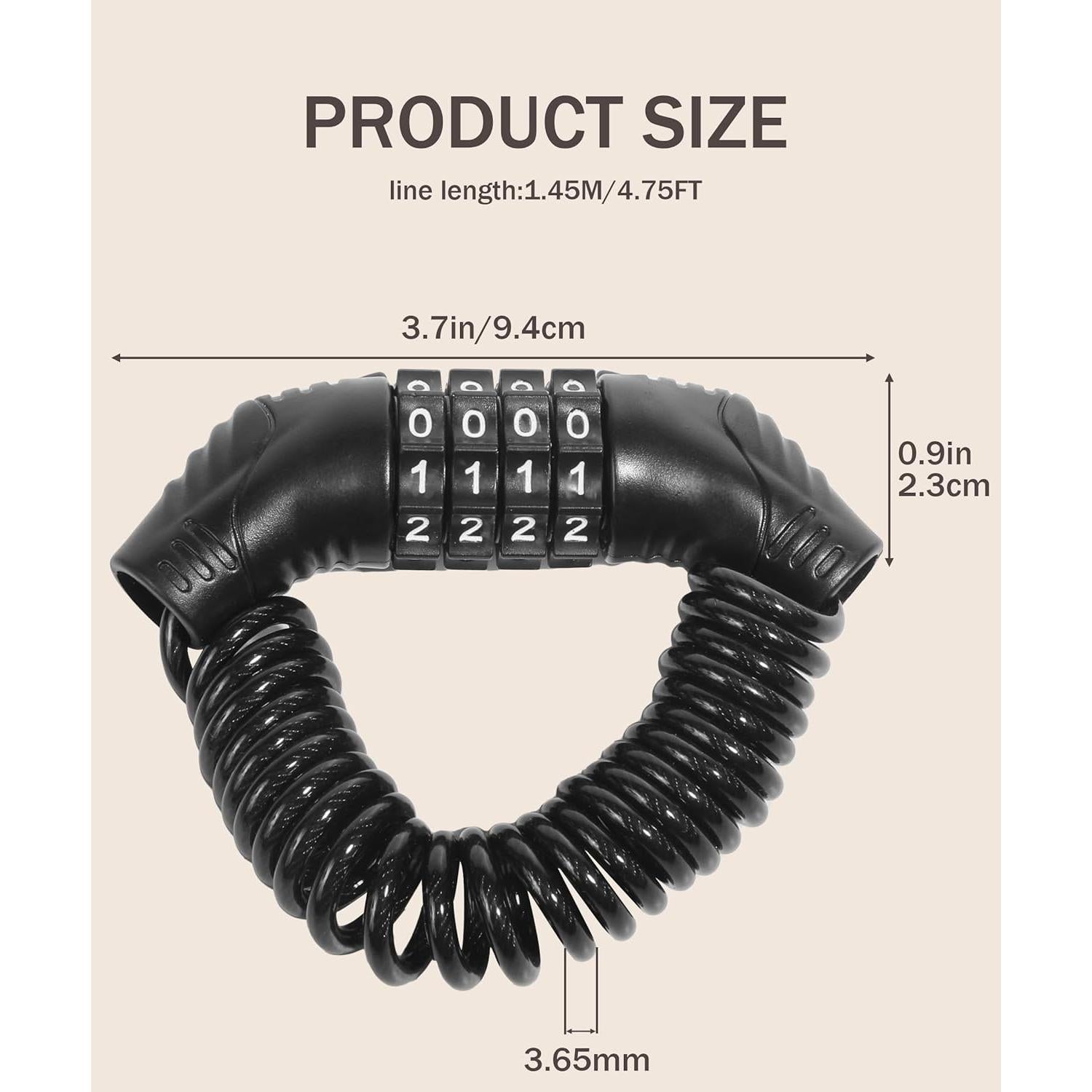 Candado de Combinación para Casco de Motocicleta Bylikeho Negro