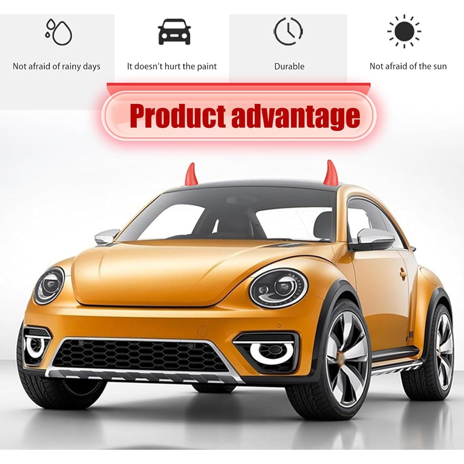 Calcomanías 3D Cuernos de Diablo Crynod 2 PCS Rojo