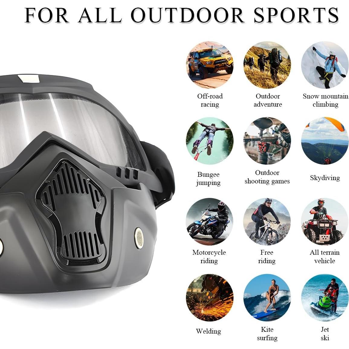 Gafas de Motocross DXNQ Casco Anti-UV Ajuste Universal