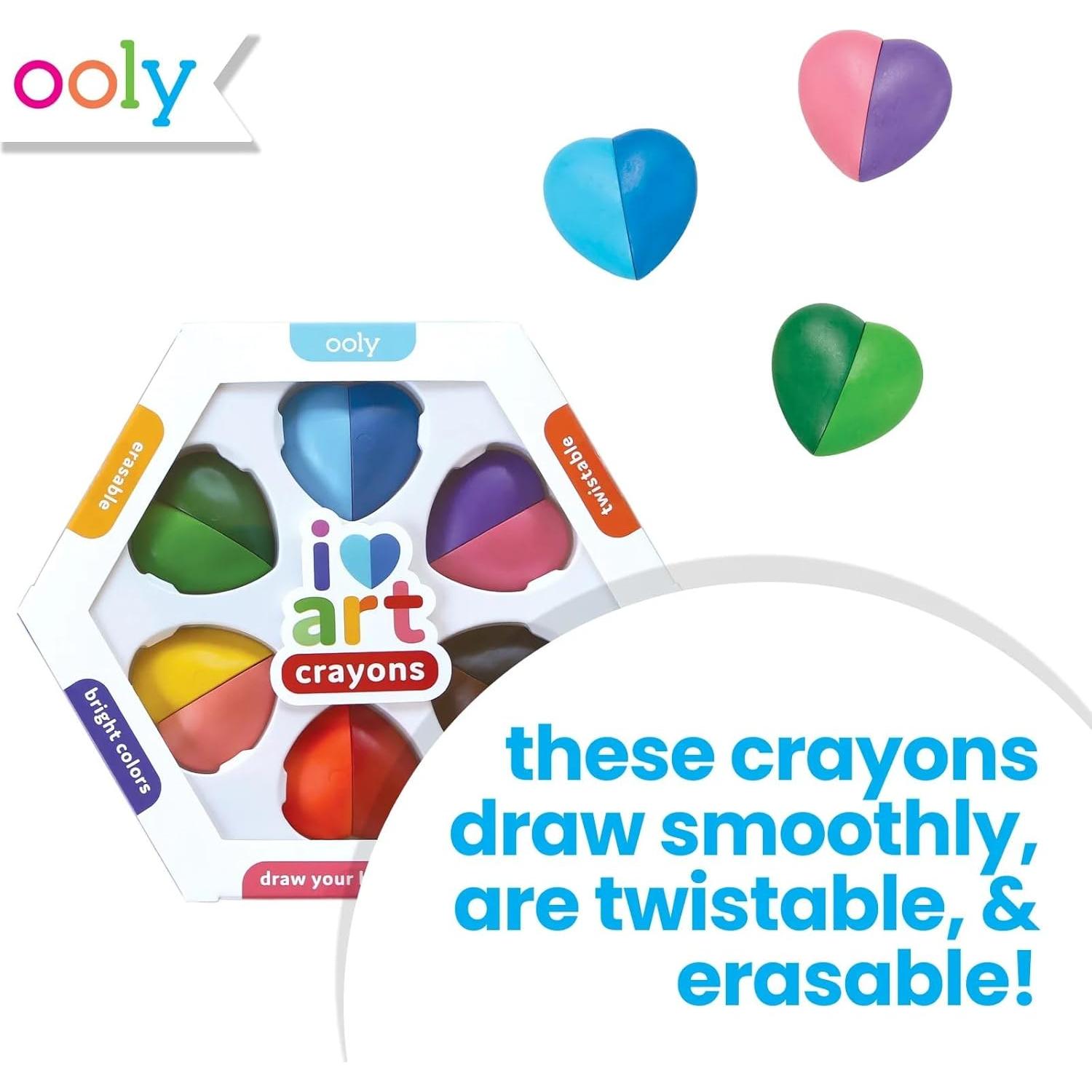 Crayones Borrables Ooly I Heart Art - 12 Colores Brillantes