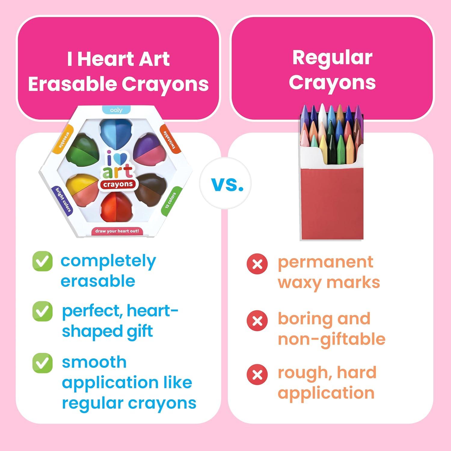 Crayones Borrables Ooly I Heart Art - 12 Colores Brillantes