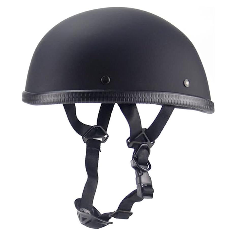 Casco Mitad de Motocicleta Woljay Negro Brillante S-XL