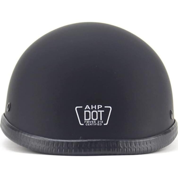 Casco Mitad de Motocicleta Woljay Negro Brillante S-XL