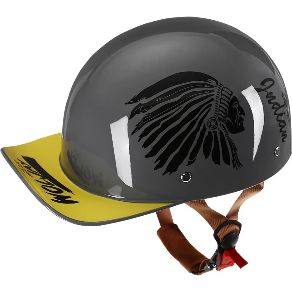 Casco de motocicleta Woljay Jr108 gris indio XX-Large