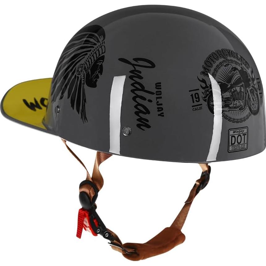 Casco de motocicleta Woljay Jr108 gris indio XX-Large