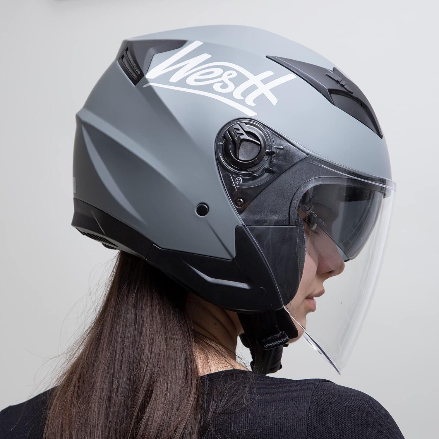 Casco Abierto Westt Jet 3/4 con Doble Visera Solar - Negro