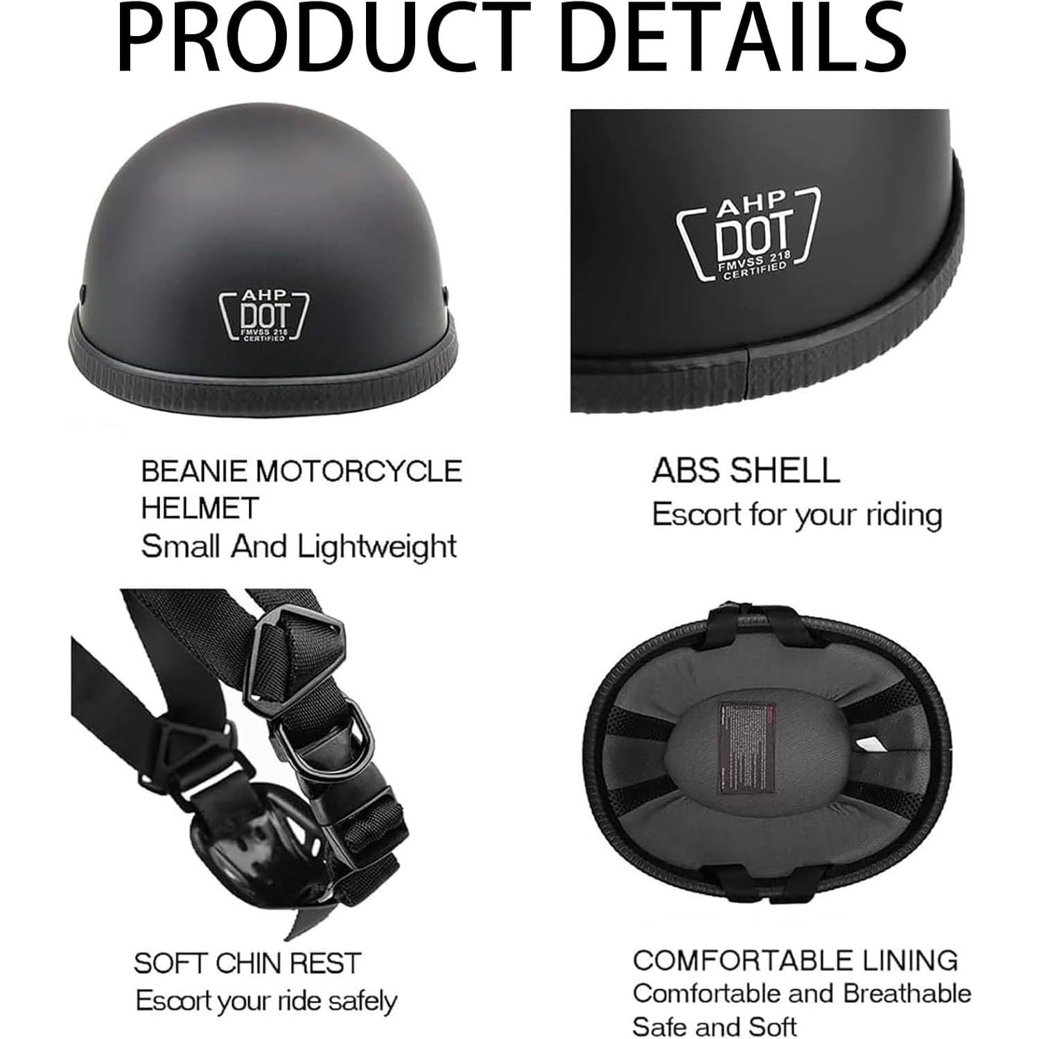 Casco de Moto QICHAO JZ-PiaoBK Pequeño Negro con Ventilación