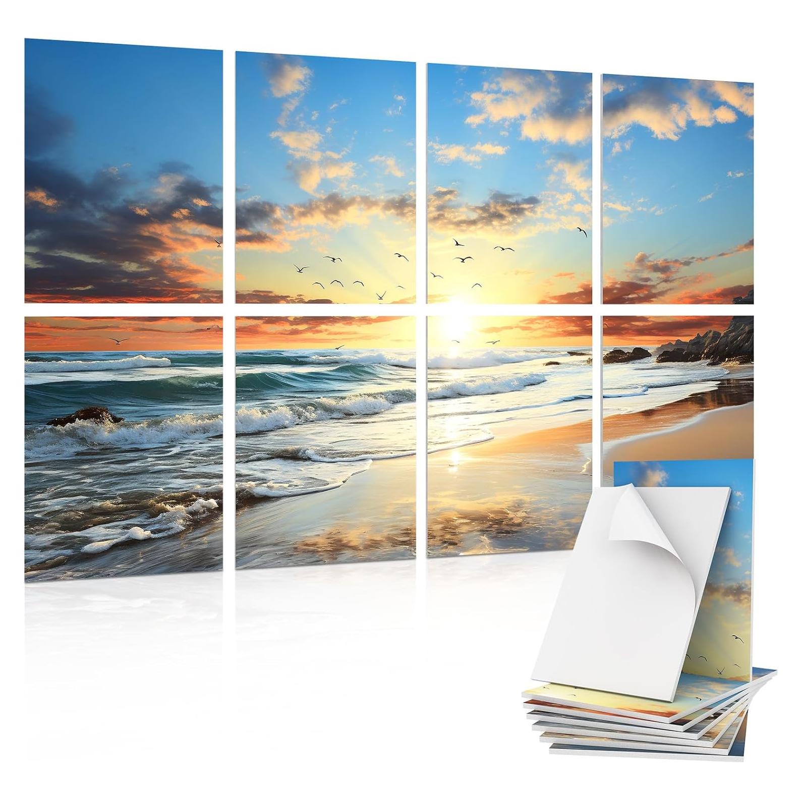 Paneles Acústicos Artísticos TONOR 8 Piezas 120x80cm Playa