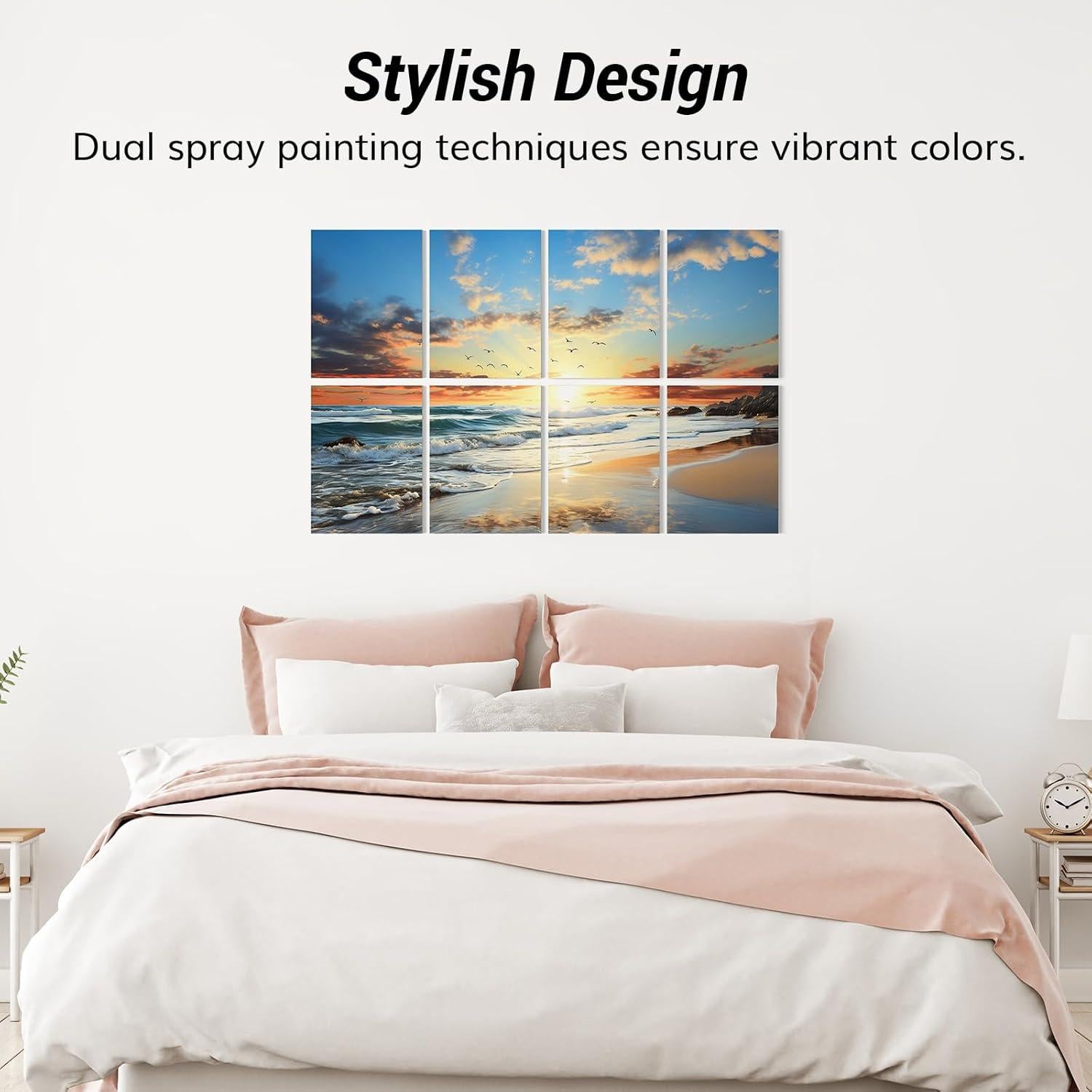 Paneles Acústicos Artísticos TONOR 8 Piezas 120x80cm Playa