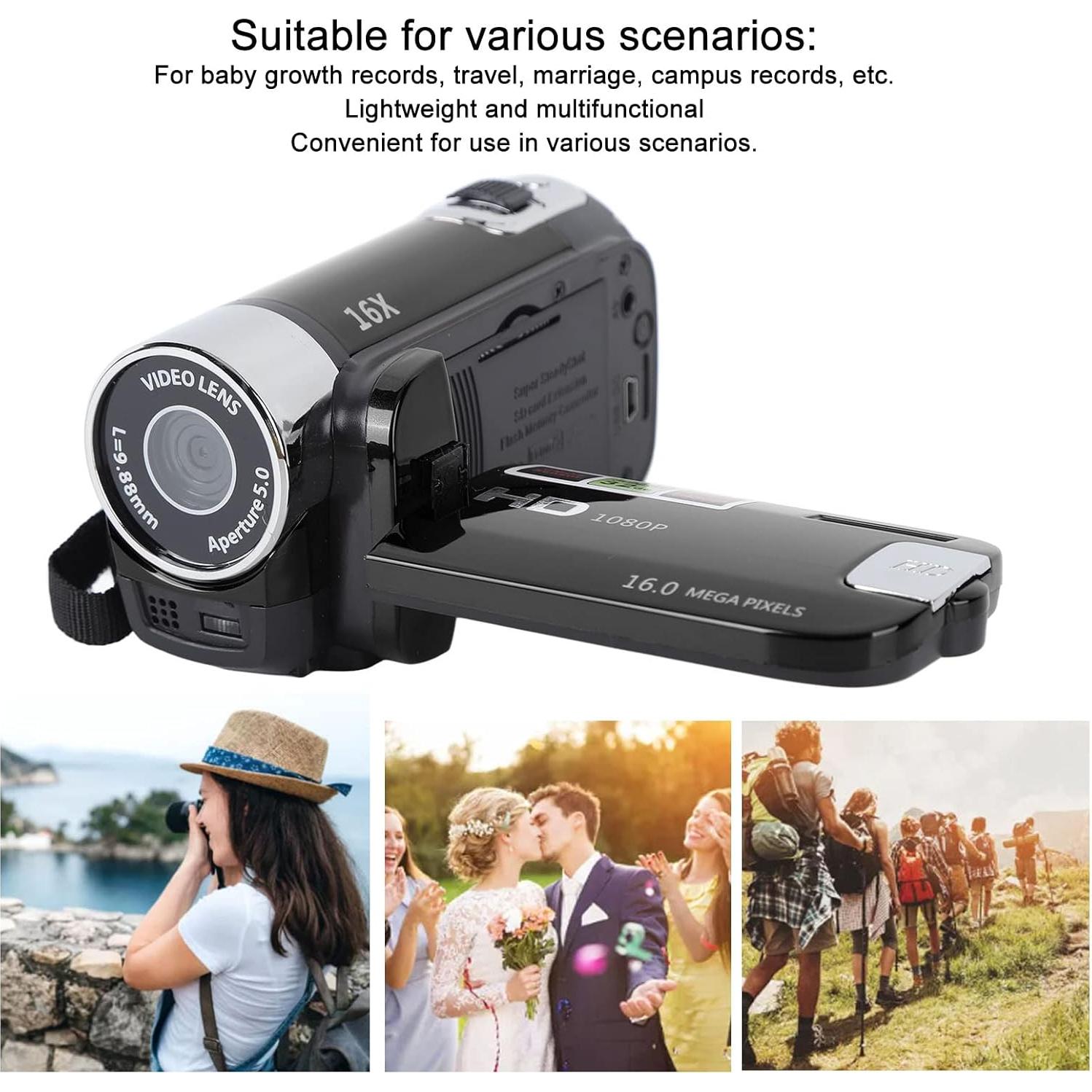 Cámara de Video Ejoyous 4K 48MP Pantalla Rotativa 6.86cm