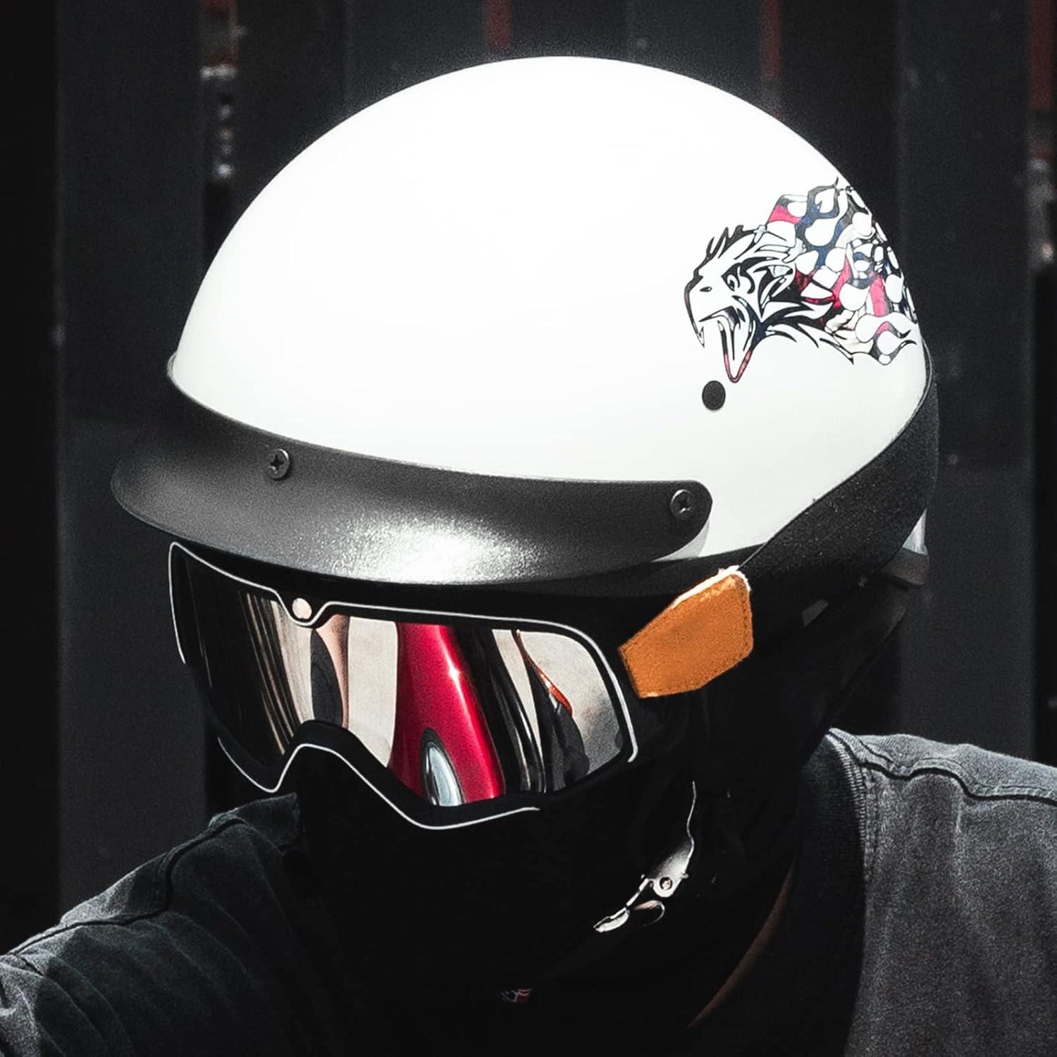 Casco ILM Abierto Media Cara Águila Mediano con Visera