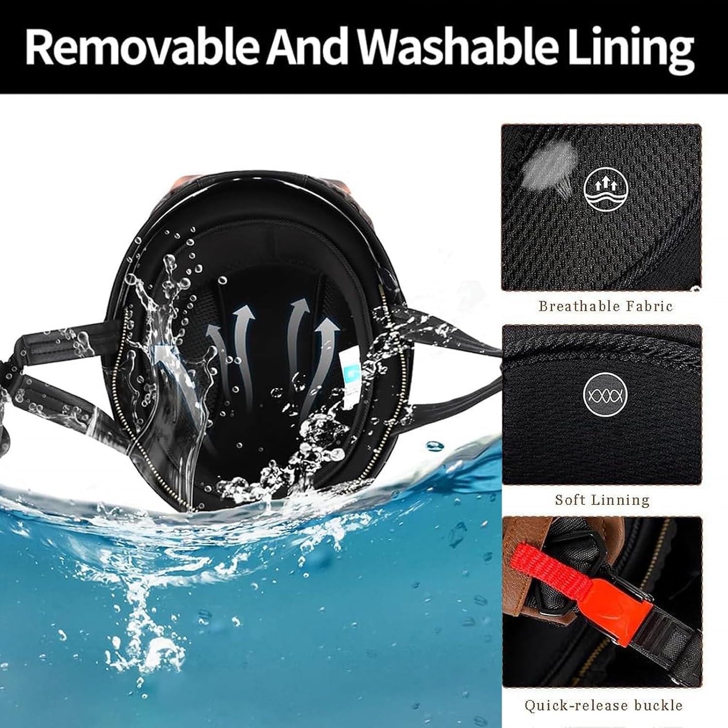 Casco de motocicleta retro ZGMZLBBD negro L (59-60 cm)