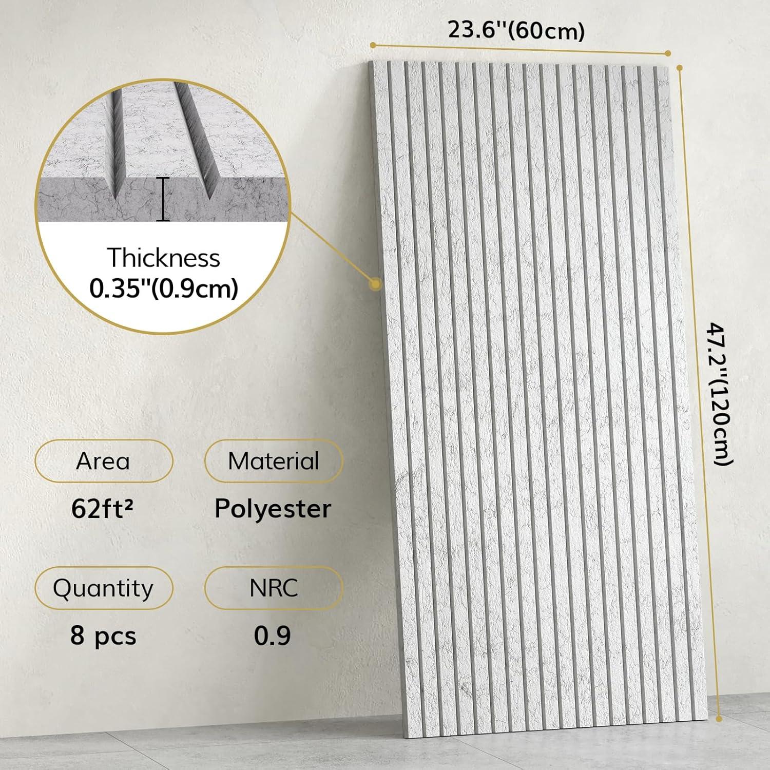 Paneles Acústicos TONOR 8 PCS 120x60 cm Autoadhesivos Gris